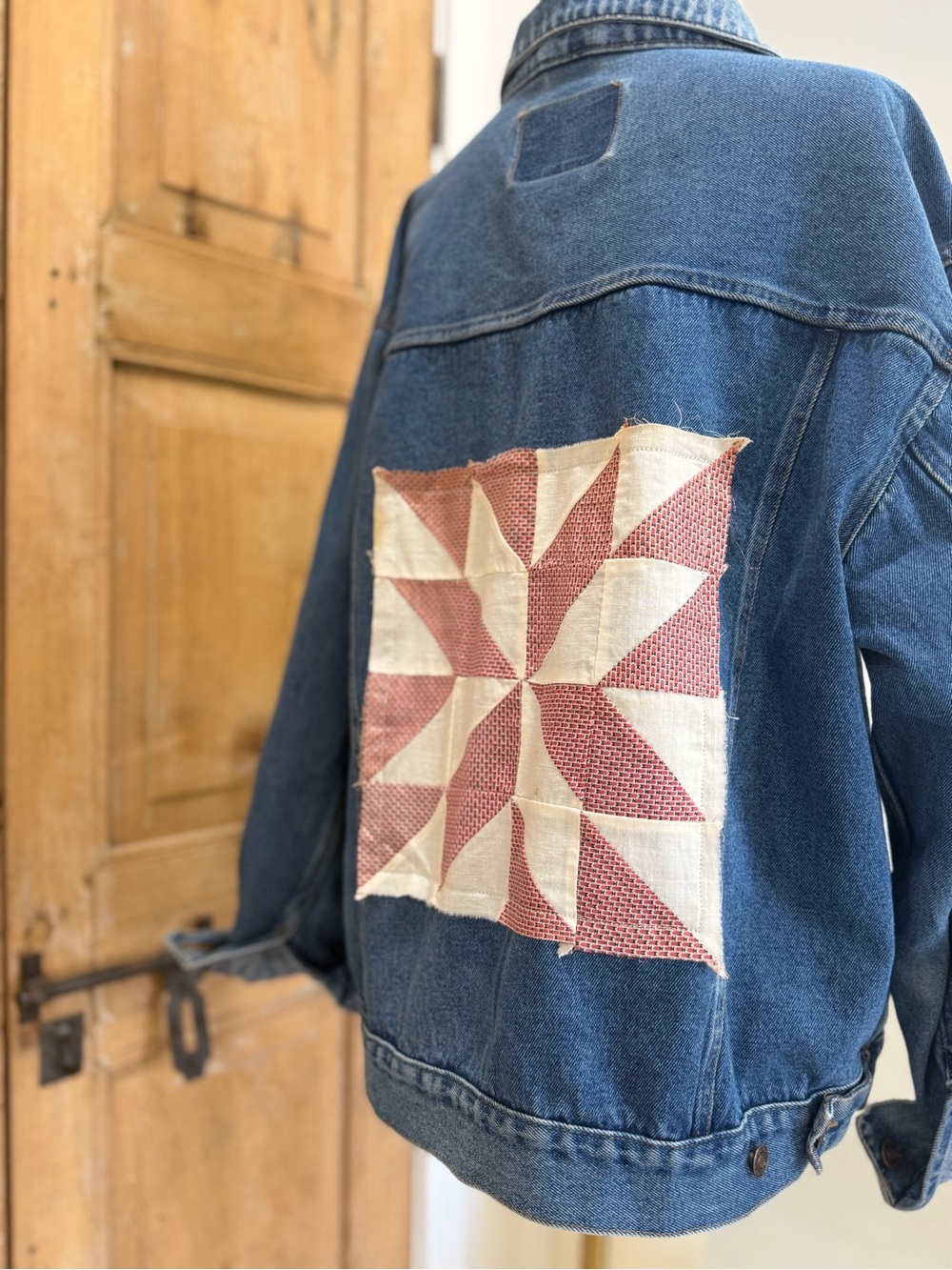 Handmade Vintage Quilted Denim Jacket | XL